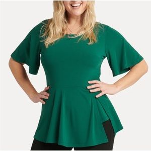 EUC Betabrand Erin Top, green Sz M